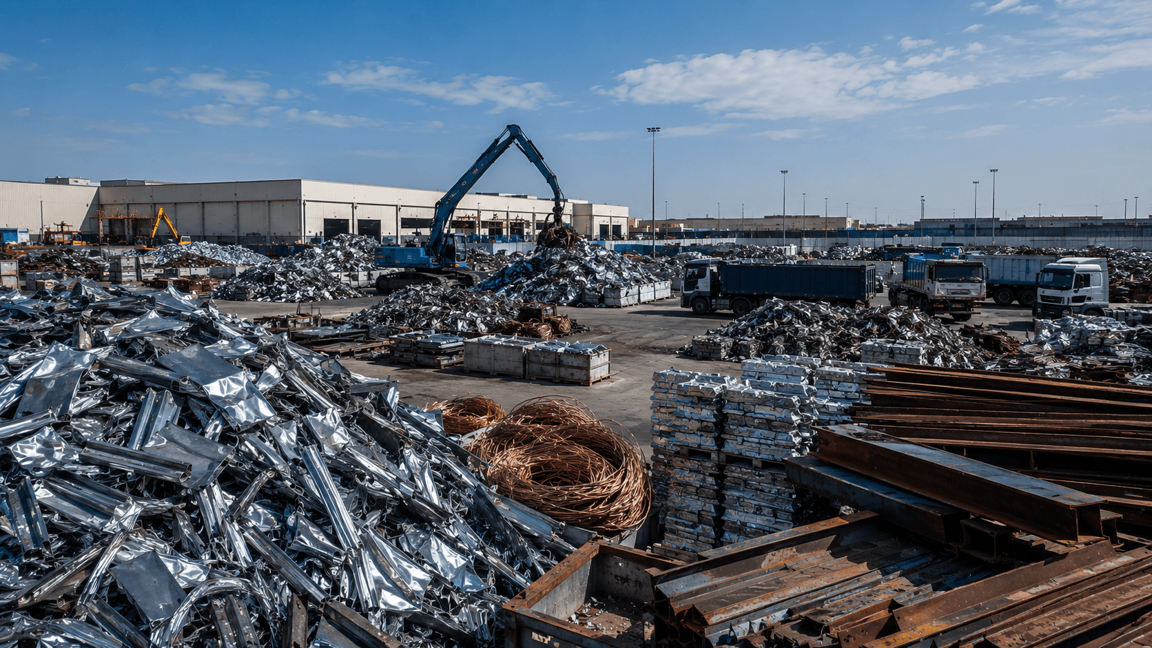 Arsalan Aluminum Copper Steel Trading yard and operations in Musaffah Industrial Area, Abu Dhabi