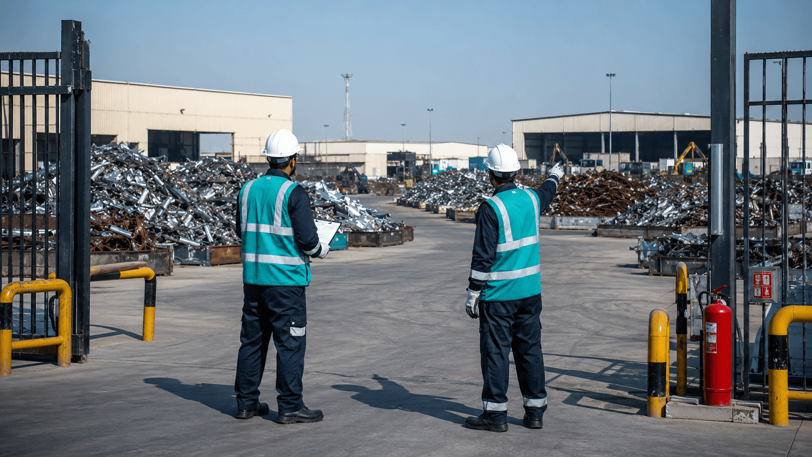 Health, safety, and environmental compliance in an industrial workplace — PPE, safety signage, and responsible operations